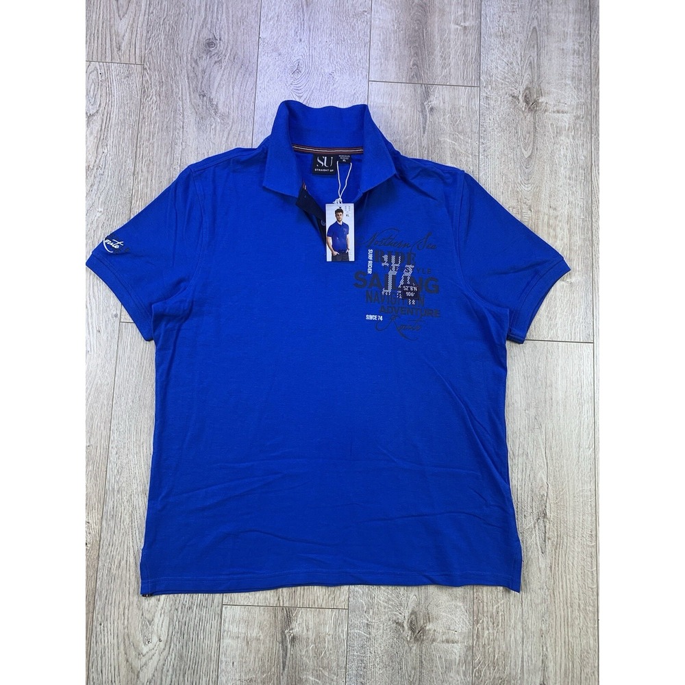 New Blue Polo Men XL Pullover Embroidered Short Sleeve Shirt Golf Outdoor School